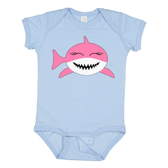 Inktastic Cute Pink Shark Boys or Girls Baby Bodysuit