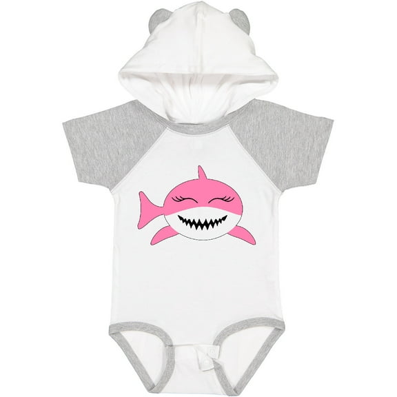Inktastic Cute Pink Shark Boys or Girls Baby Bodysuit