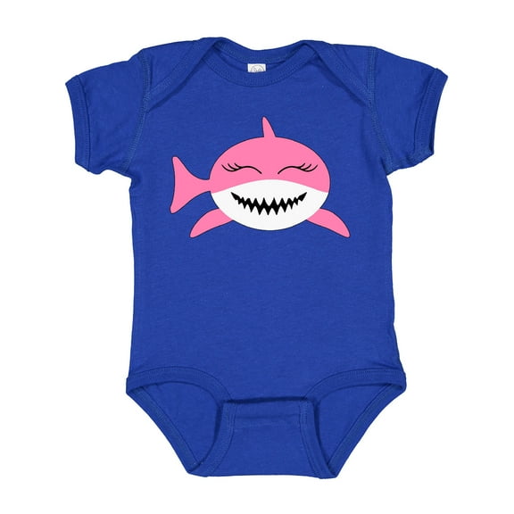 Inktastic Cute Pink Shark Boys or Girls Baby Bodysuit