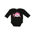 thumbnail image 1 of Inktastic Cute Pink Shark Boys or Girls Long Sleeve Baby Bodysuit, 1 of 5