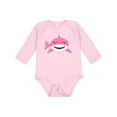 thumbnail image 1 of Inktastic Cute Pink Shark Boys or Girls Long Sleeve Baby Bodysuit, 1 of 5