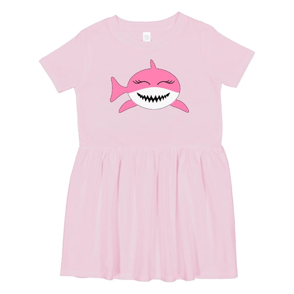Inktastic Cute Pink Shark Girls Toddler Dress