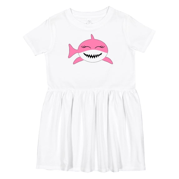 Inktastic Cute Pink Shark Girls Toddler Dress
