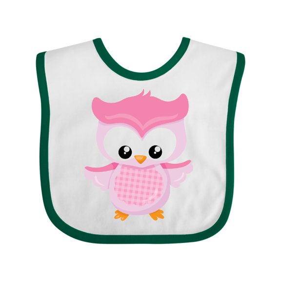 Inktastic Cute Pink Spring Owl Girls Baby Bib