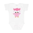 thumbnail image 1 of Inktastic Cute Pink Spring Owl Girls Baby Bodysuit, 1 of 5