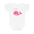 thumbnail image 1 of Inktastic Cute Pink Whale in Nautical Hat Boys or Girls Baby Bodysuit, 1 of 5