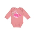 thumbnail image 1 of Inktastic Cute Pink Whale in Nautical Hat Boys or Girls Long Sleeve Baby Bodysuit, 1 of 5