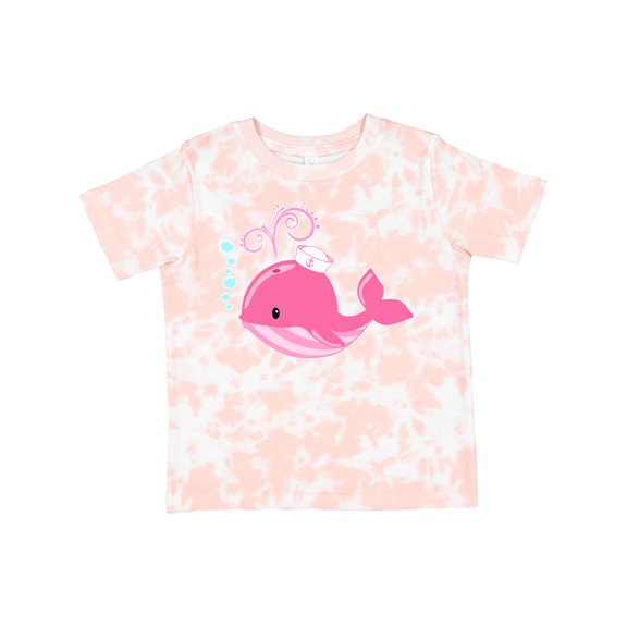 Inktastic Cute Pink Whale in Nautical Hat Boys or Girls Toddler T-Shirt