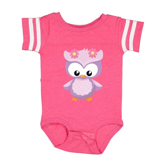 Inktastic Cute Pink and Purple Owl Girls Baby Bodysuit