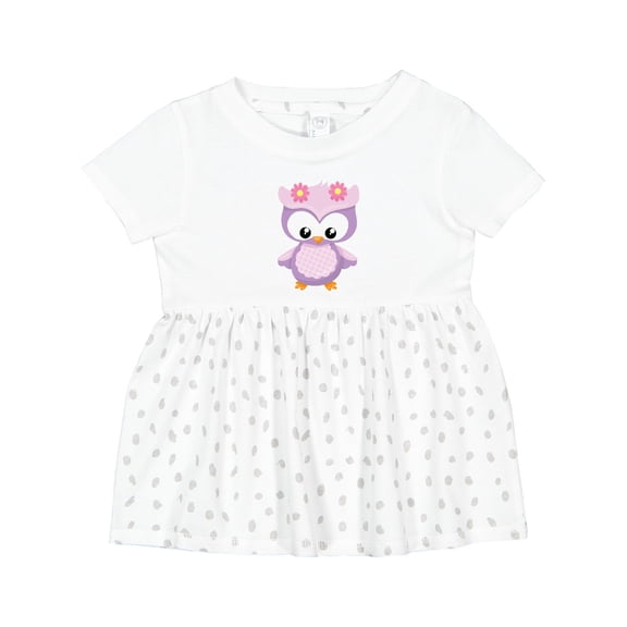 Inktastic Cute Pink and Purple Owl Girls Baby Dress