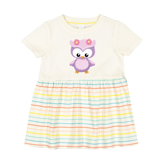 Inktastic Cute Pink and Purple Owl Girls Baby Dress