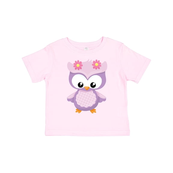 Inktastic Cute Pink and Purple Owl Girls Toddler T-Shirt