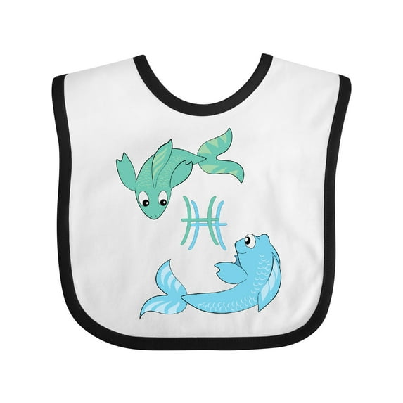 Inktastic Cute Pisces the Fish Zodiac Sign Boys or Girls Baby Bib