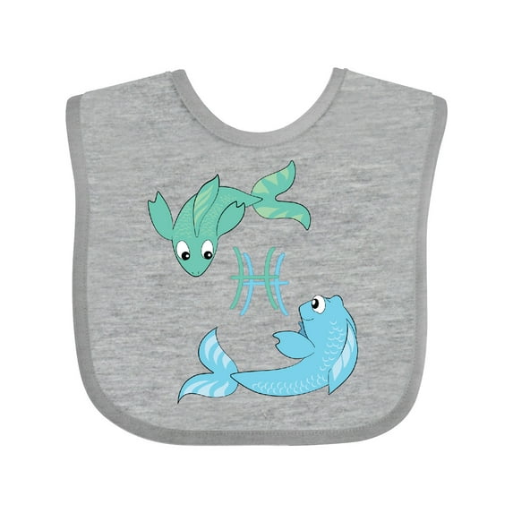 Inktastic Cute Pisces the Fish Zodiac Sign Boys or Girls Baby Bib