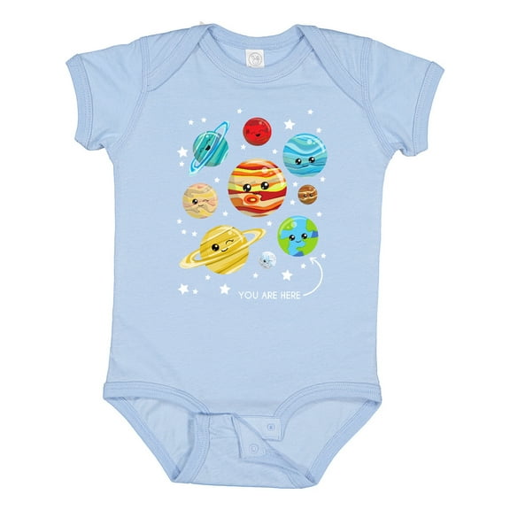 Inktastic Cute Planets, Kawaii Planets, Space, Cosmos, Stars Boys or Girls Baby Bodysuit