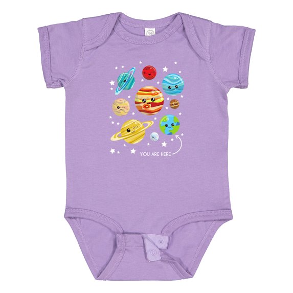 Inktastic Cute Planets, Kawaii Planets, Space, Cosmos, Stars Boys or Girls Baby Bodysuit