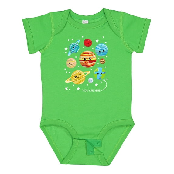 Inktastic Cute Planets, Kawaii Planets, Space, Cosmos, Stars Boys or Girls Baby Bodysuit