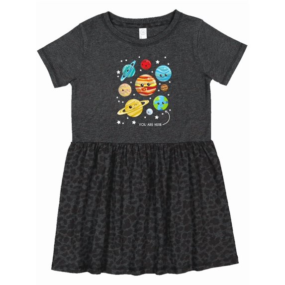 Inktastic Cute Planets, Kawaii Planets, Space, Cosmos, Stars Girls Toddler Dress