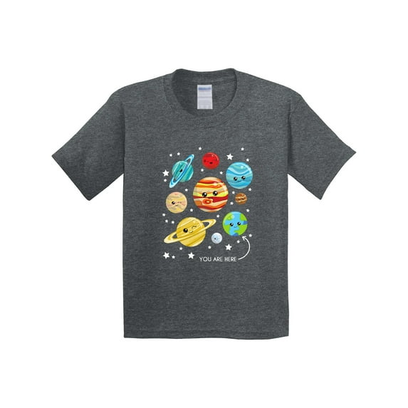 Inktastic Cute Planets, Kawaii Planets, Space, Cosmos, Stars Youth T-Shirt