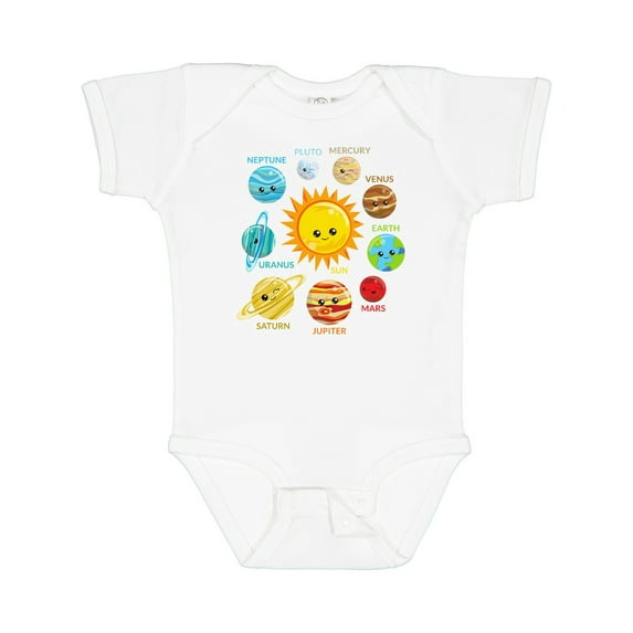 Inktastic Cute Planets, Solar System, Space, Cosmos, Galaxy Boys or Girls Baby Bodysuit