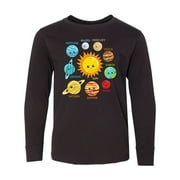 Inktastic Cute Planets, Solar System, Space, Cosmos, Galaxy Long Sleeve Youth T-Shirt