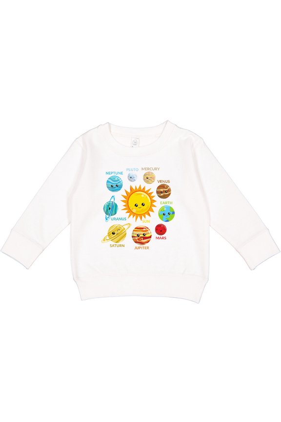 Cute Planets, Solar System, Space, Cosmos, Galaxy Toddler Sweatshirt