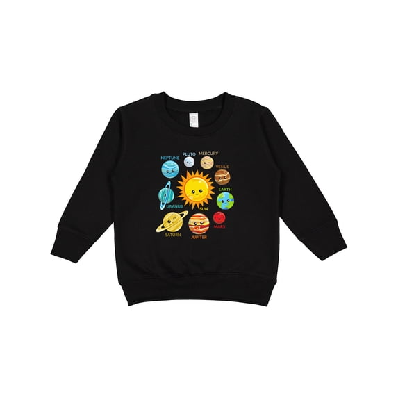 Inktastic Cute Planets, Solar System, Space, Cosmos, Galaxy Toddler Sweatshirt