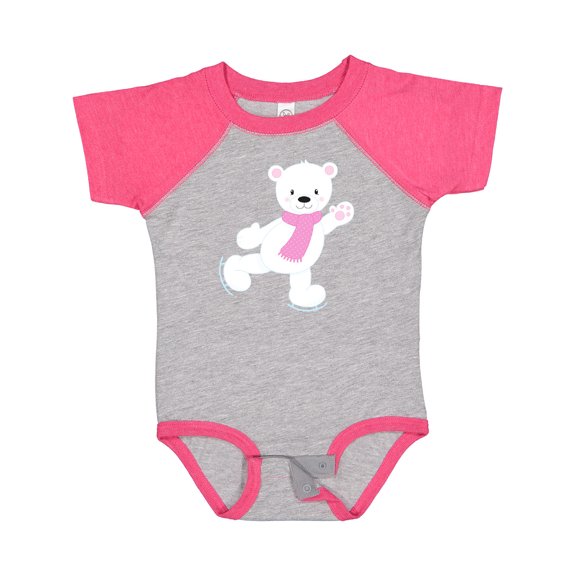 Inktastic Cute Polar Bear, White Bear, Ice Skating Bear Boys or Girls Baby Bodysuit