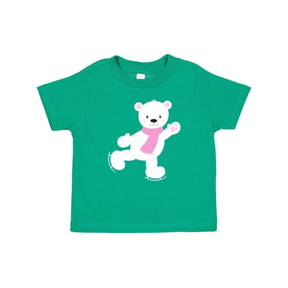 Inktastic Cute Polar Bear, White Bear, Ice Skating Bear Boys or Girls Baby T-Shirt