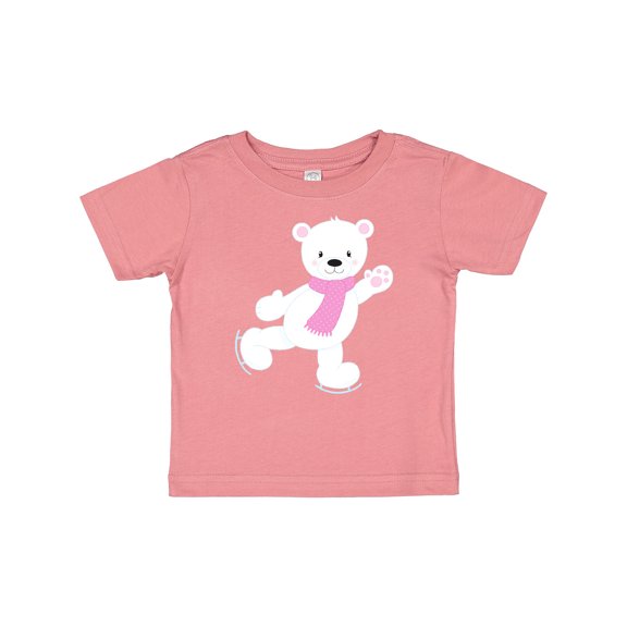 Inktastic Cute Polar Bear, White Bear, Ice Skating Bear Boys or Girls Baby T-Shirt