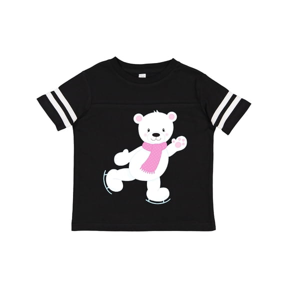 Inktastic Polar Bear, White Bear, Ice Skating Bear, Scarf Boys or Girls Toddler T-Shirt