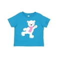 thumbnail image 1 of Inktastic Polar Bear, White Bear, Ice Skating Bear, Scarf Boys or Girls Toddler T-Shirt, 1 of 5