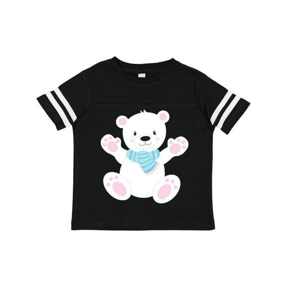 Inktastic Cute Polar Bear, White Bear With Blue Scarf Boys or Girls Toddler T-Shirt