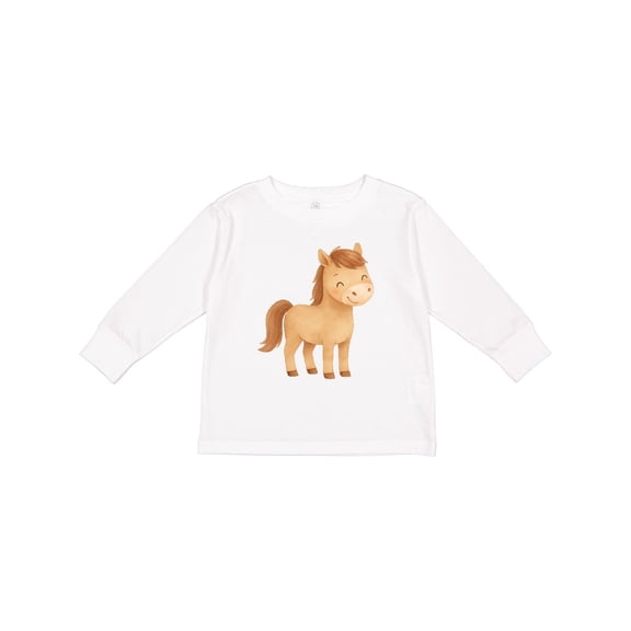 Inktastic Cute Pony Boys or Girls Long Sleeve Toddler T-Shirt