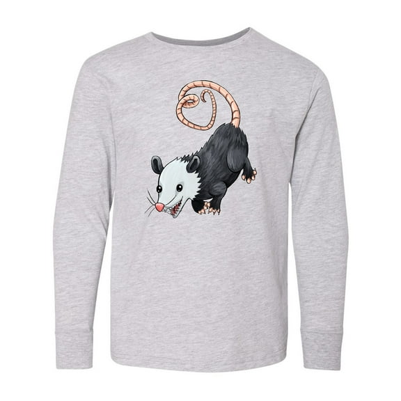 Inktastic Cute Possum and Heart Tail Long Sleeve Youth T-Shirt