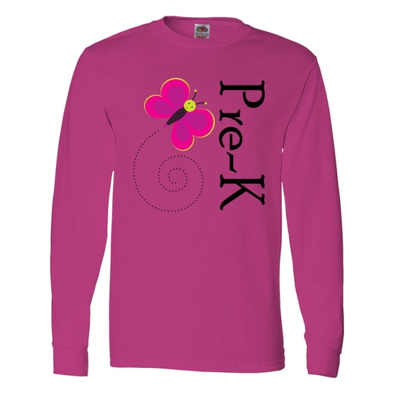 Inktastic Cute Pre-k Preschool Butterfly Long Sleeve T-Shirt