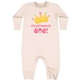 thumbnail image 1 of Inktastic Cute Princess is One 1st Birthday Baby Fleece Romper, 1 of 4