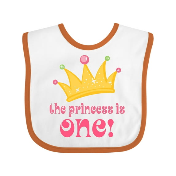 Inktastic Cute Princess is One 1st Birthday Girls Baby Bib