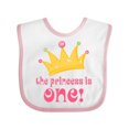 thumbnail image 1 of Inktastic Cute Princess is One 1st Birthday Girls Baby Bib, 1 of 4