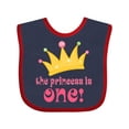 thumbnail image 1 of Inktastic Cute Princess is One 1st Birthday Girls Baby Bib, 1 of 4