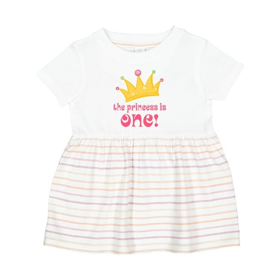 Inktastic Cute Princess is One 1st Birthday Girls Baby Dress