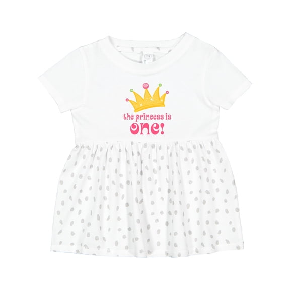 Inktastic Cute Princess is One 1st Birthday Girls Baby Dress