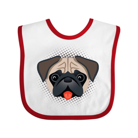 Inktastic Cute Pug Puppy Dog Boys or Girls Baby Bib