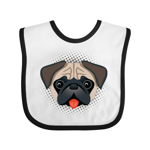 Inktastic Cute Pug Puppy Dog Boys or Girls Baby Bib