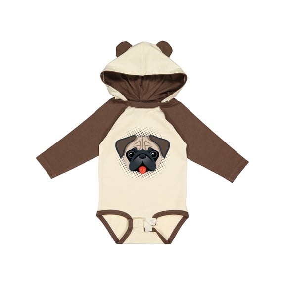 Inktastic Cute Pug Puppy Dog Boys or Girls Long Sleeve Baby Bodysuit