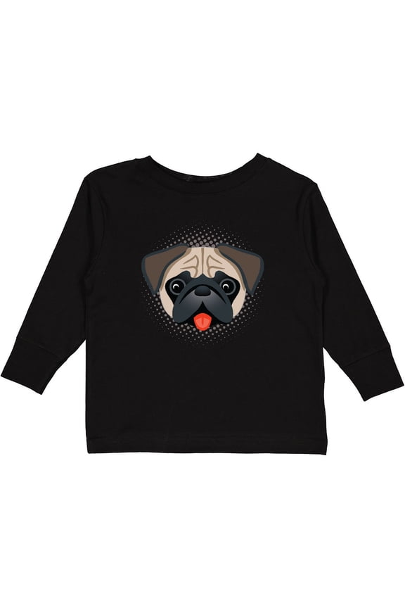 Cute Pug Puppy Dog Boys or Girls Long Sleeve Toddler T-Shirt