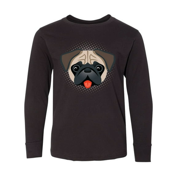 Inktastic Cute Pug Puppy Dog Long Sleeve Youth T-Shirt