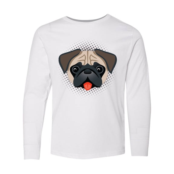 Inktastic Cute Pug Puppy Dog Long Sleeve Youth T-Shirt