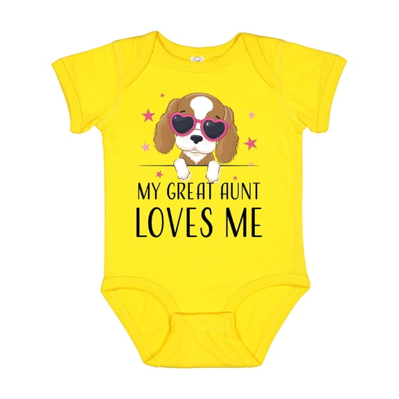 Inktastic Cute Pup My Great Aunt Loves Me Boys Baby Bodysuit