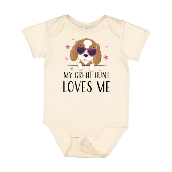 Inktastic Cute Pup My Great Aunt Loves Me Boys Baby Bodysuit